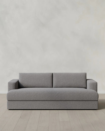 Sierra Curved Arm Sleeper Sofa in Performance Basketweave - One Size / Flax