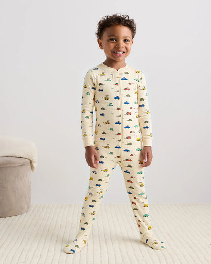100% Organic Cotton Footie Pajama - 2T / Vehicles