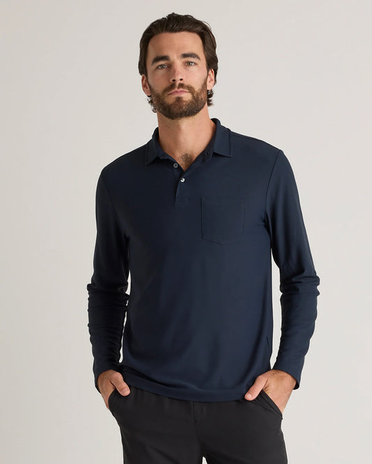 ProPique Performance Long Sleeve Polo - S / Navy