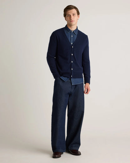 Mongolian Cashmere Cardigan Sweater - S / True Navy