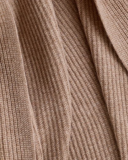 Ribbed Knit Cashmere Throw - 50x70 / Oatmeal