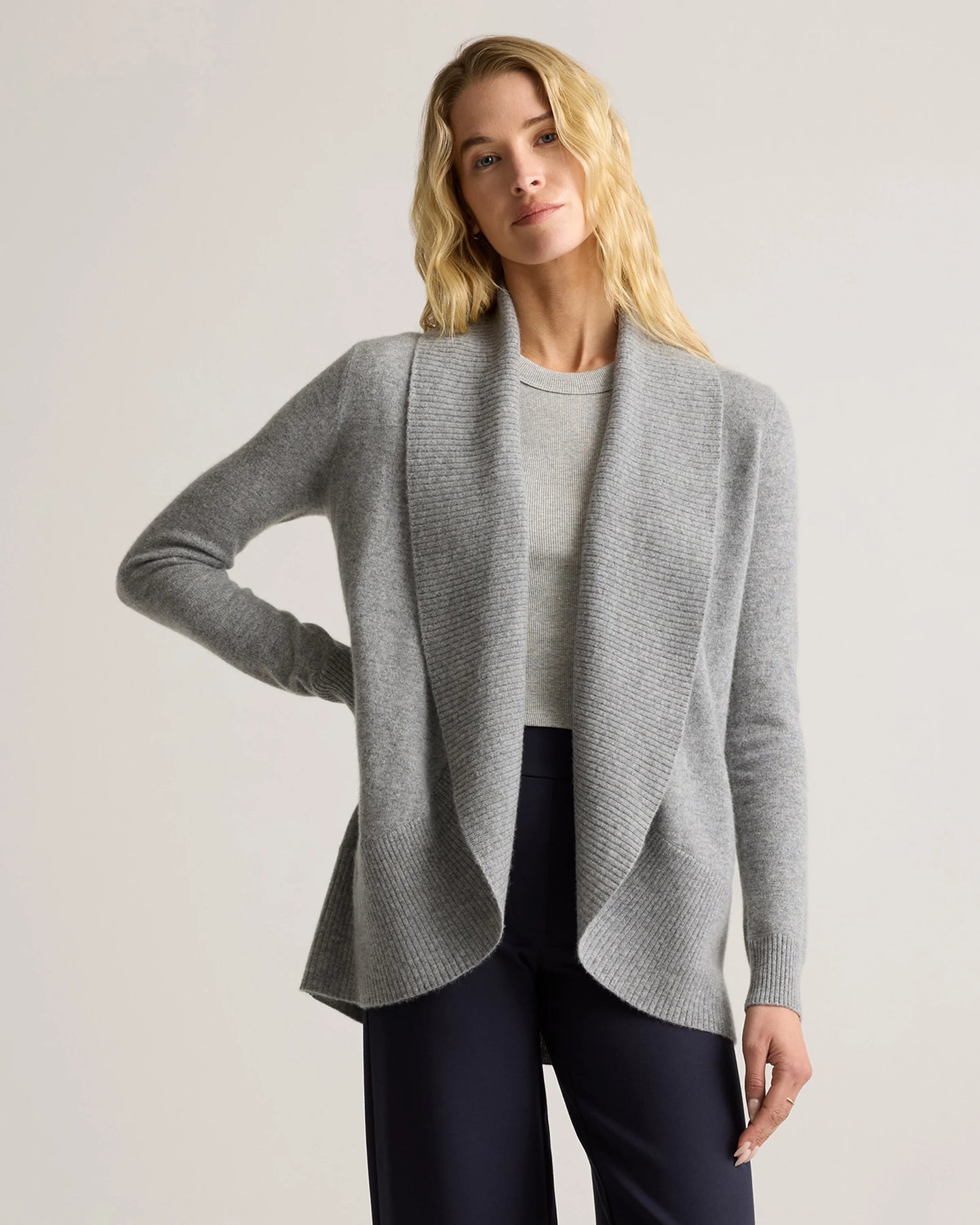 Mongolian Cashmere Open Cardigan Sweater - XS / Brown