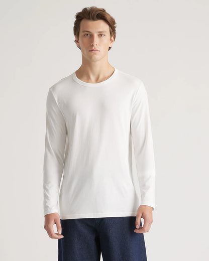 Cotton Modal Long Sleeve Tee - S / Heather Grey