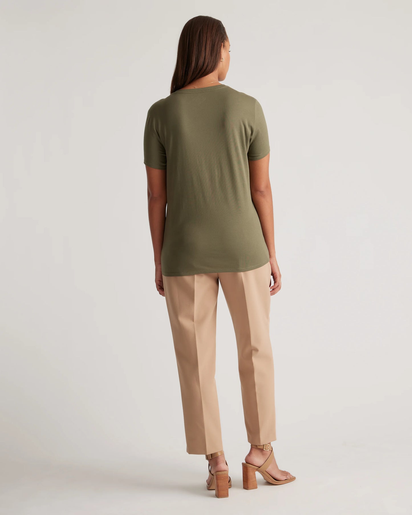 Cotton Modal V-Neck Tee - XS / Navy