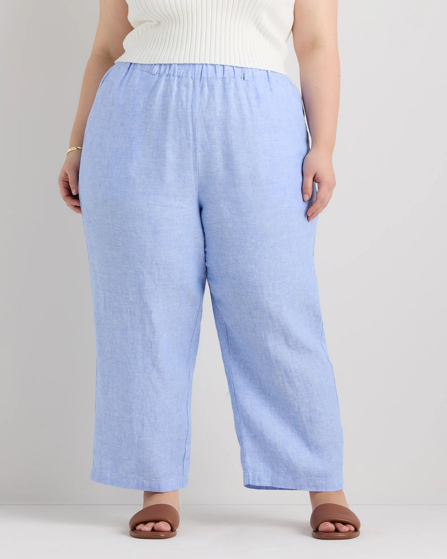 100% European Linen Pants - 1X / Bayberry Olive