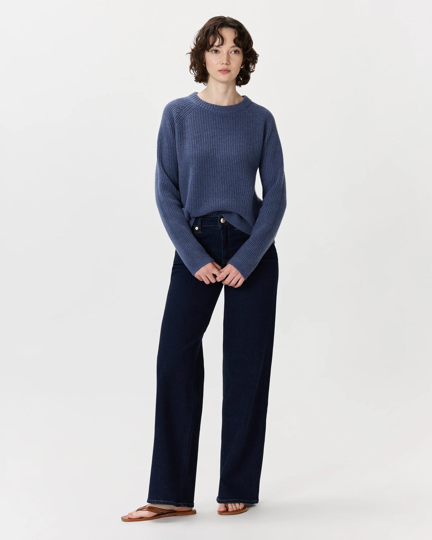 Mongolian Cashmere Fisherman Crewneck Sweater - XS / Teak