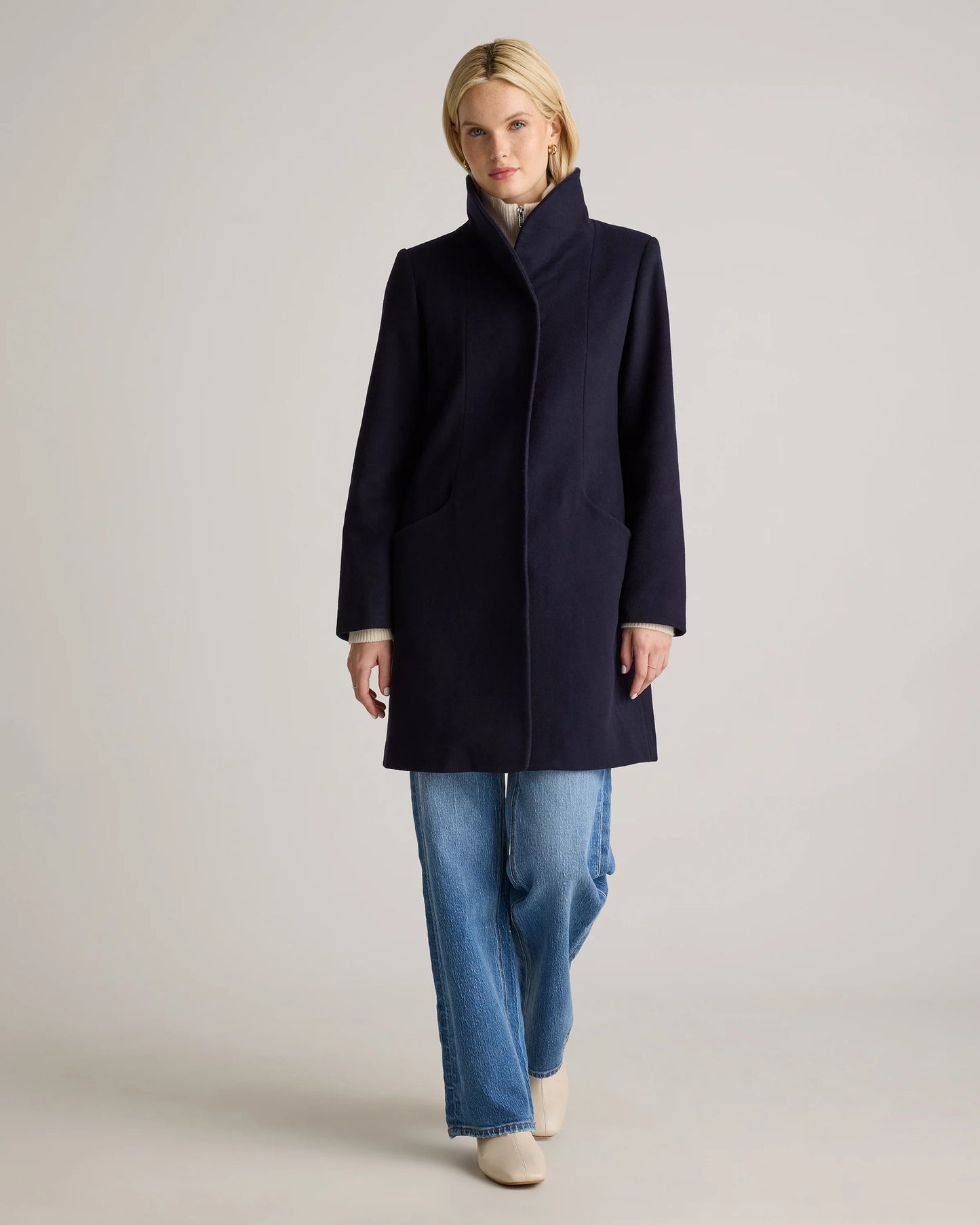 Italian Wool Cocoon Coat - XS / Black