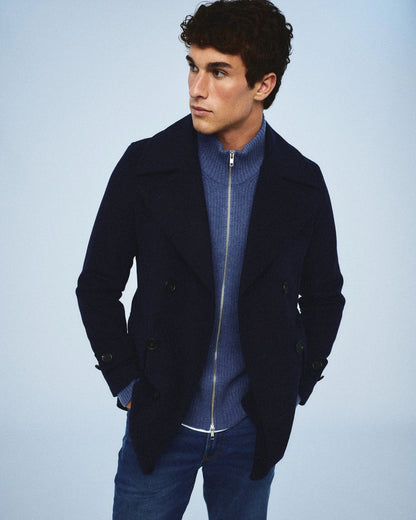 Italian Wool Peacoat - S / Cadet Blue