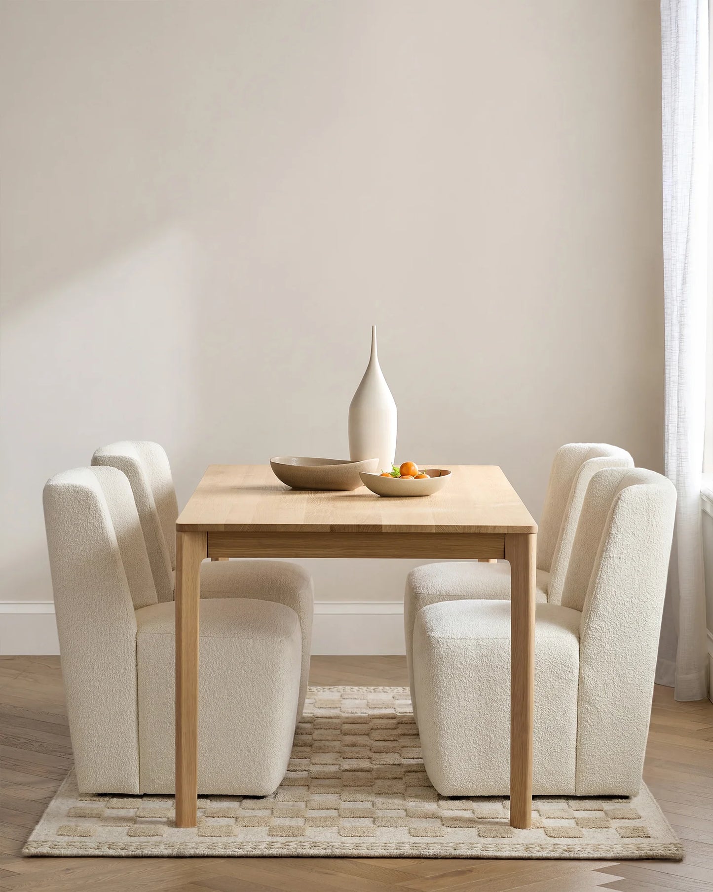 Performance Boucle Shelter Back Dining Chair - One Size / Ivory