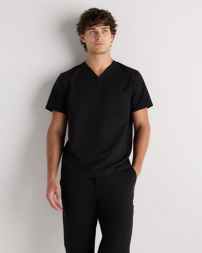 AeraFlex 3-Pocket Scrub Top - S / Bold Black