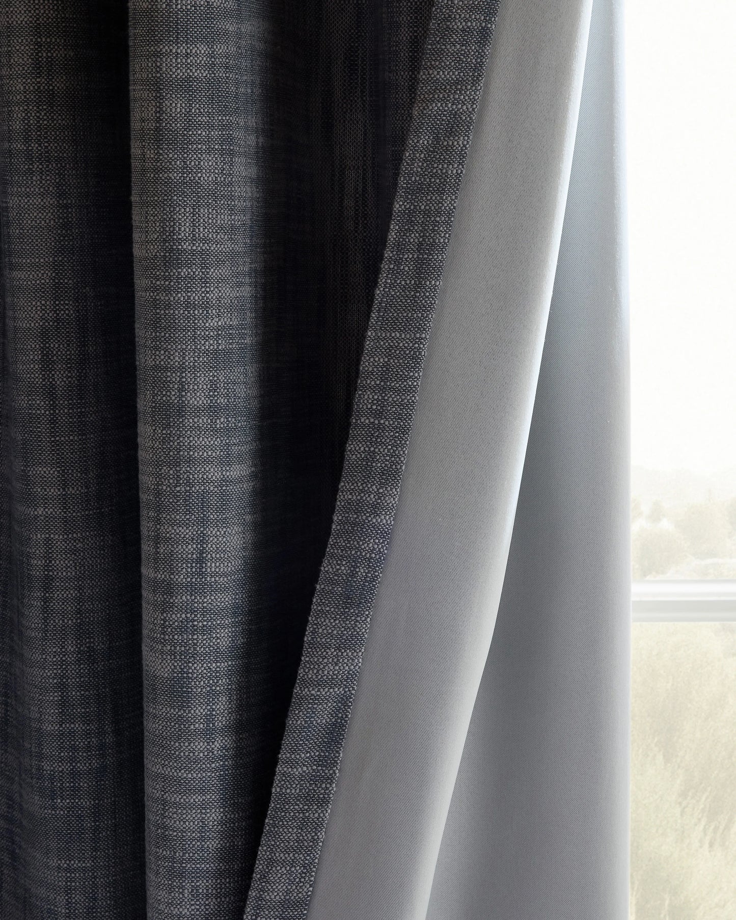 Textured Cotton True Blackout Curtain - 48x84 / White