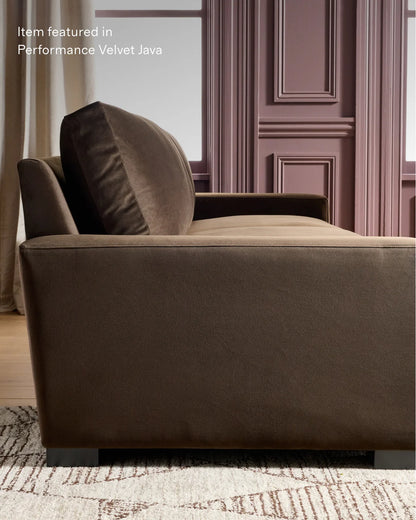 Stillman U Sectional in Performance Velvet - One Size / Java
