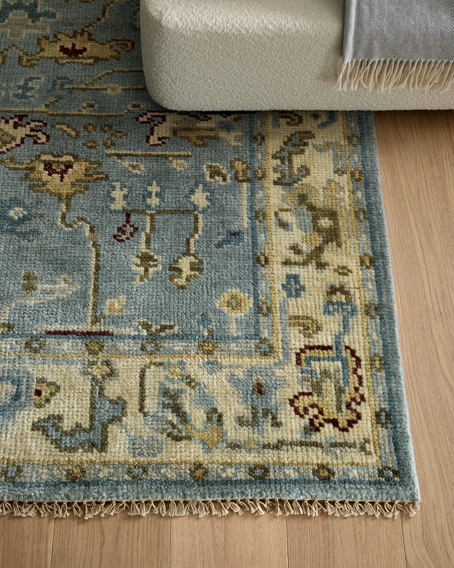 Artemis Hand-Knotted Wool Rug - 3' x 5' / Light Blue
