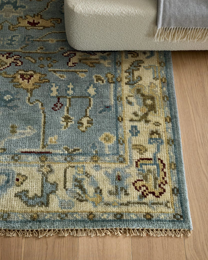 Artemis Hand-Knotted Wool Rug - 3' x 5' / Light Blue