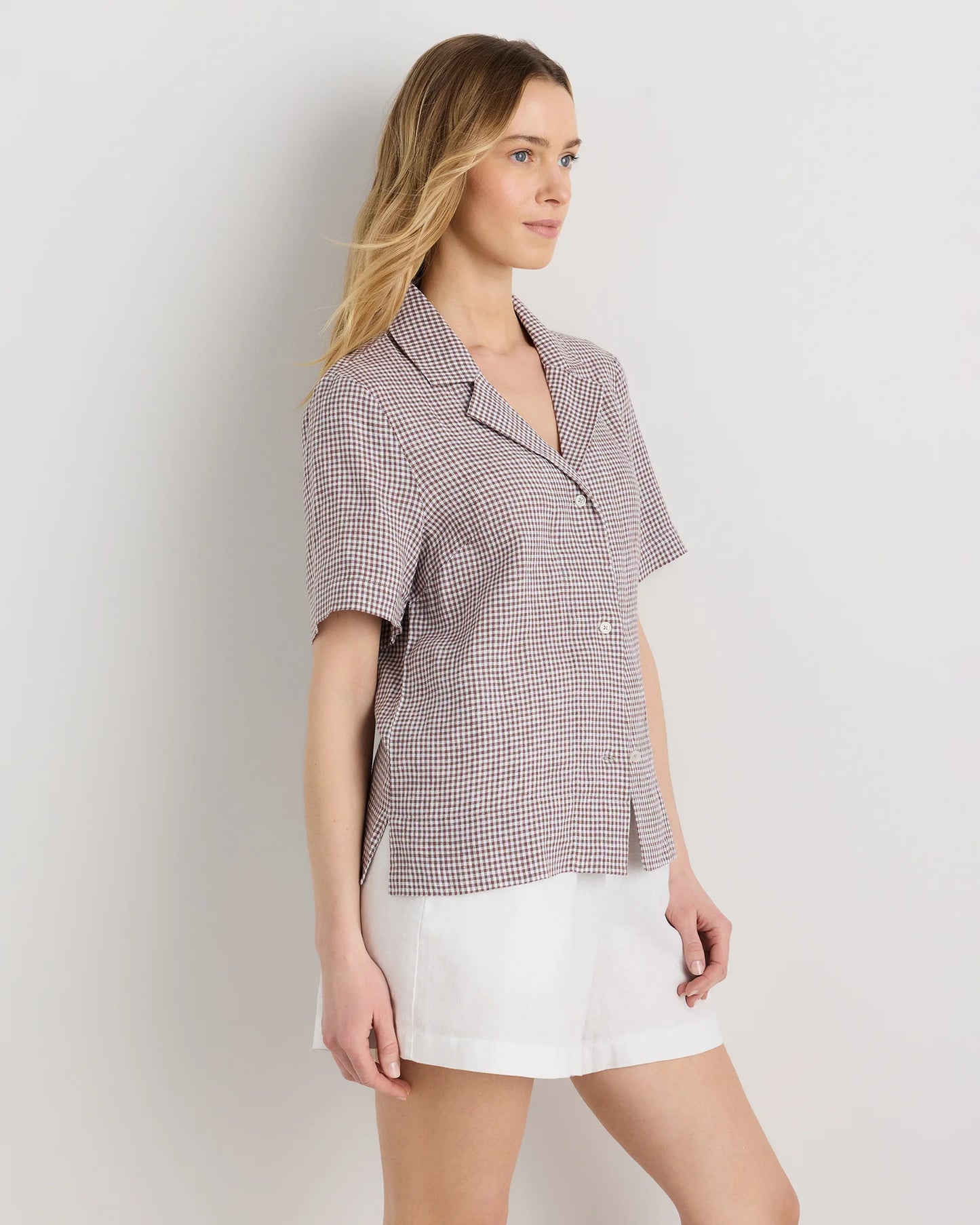 100% European Linen Short Sleeve Shirt - XS / Moonstone Blue