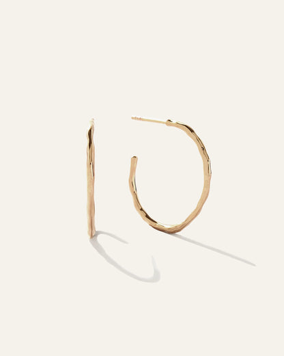 Hammered Hoops - One Size / Gold Vermeil