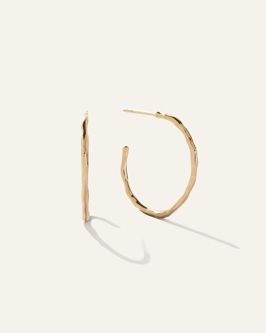 Hammered Hoops - One Size / Gold Vermeil