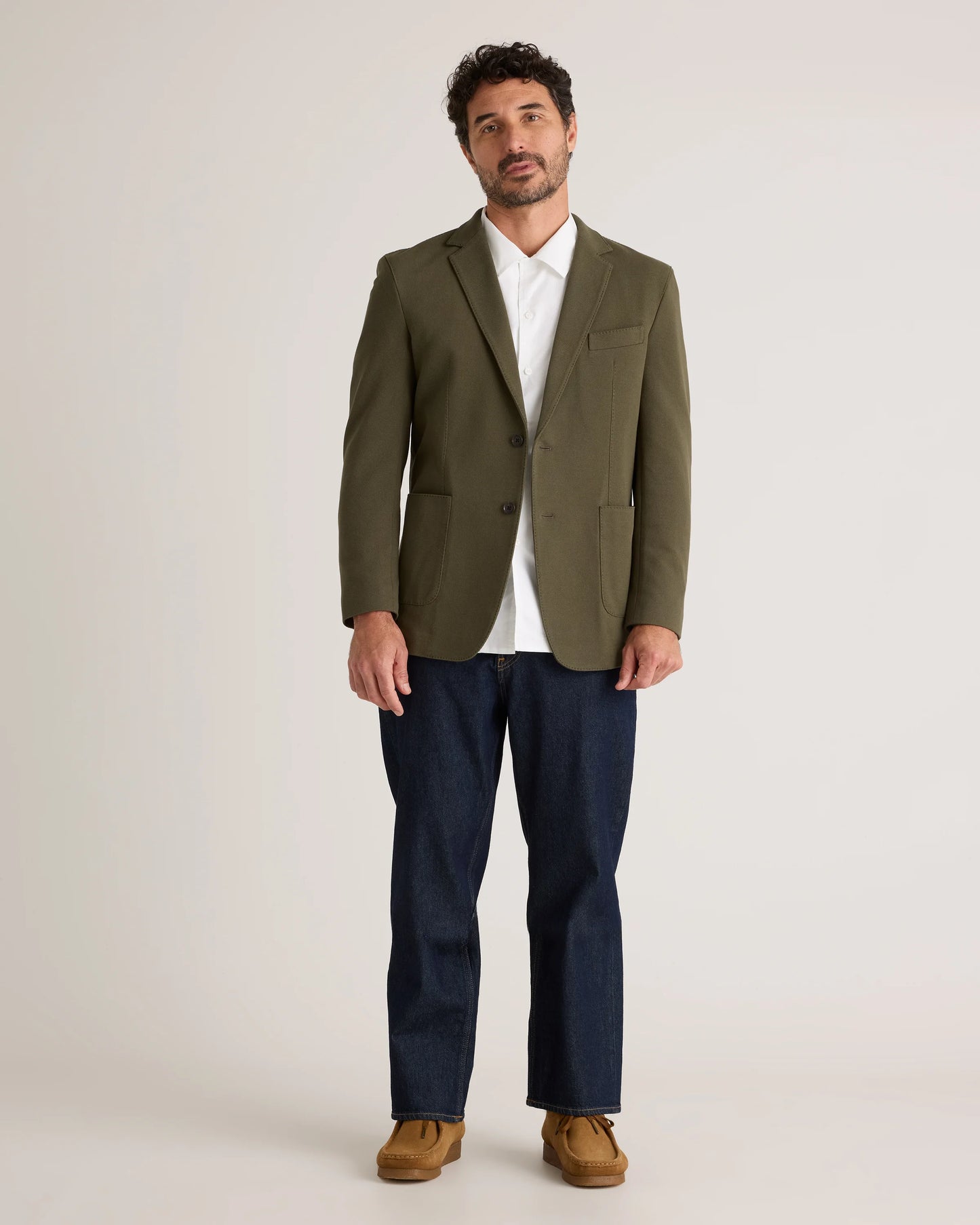 Cotton Pique Knit Blazer - XS / Heather Charcoal