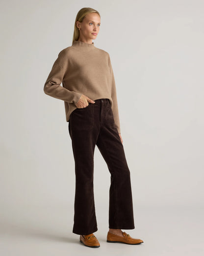 Organic Stretch Corduroy Flare Pants - 0 / Black