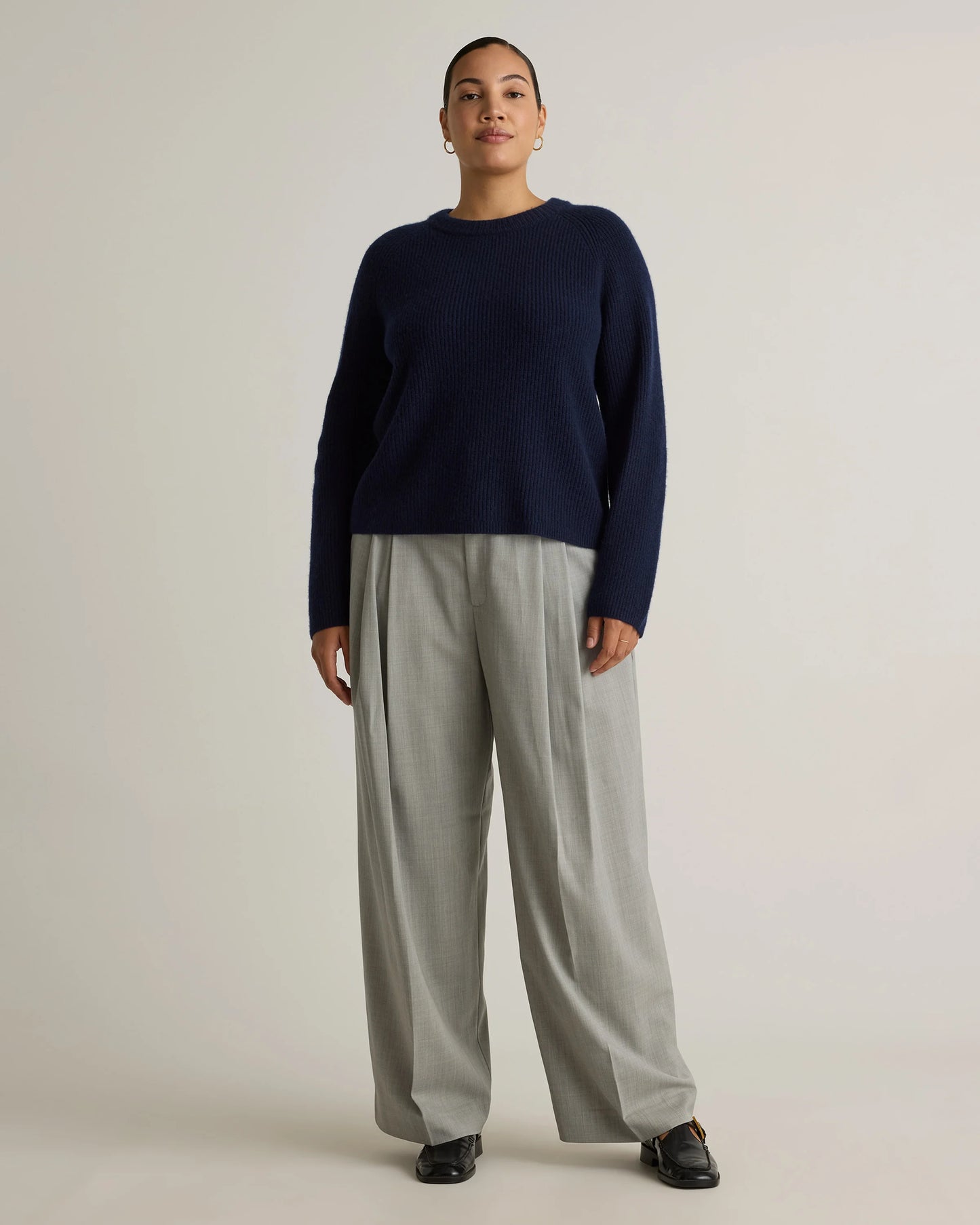 Mongolian Cashmere Fisherman Crewneck Sweater - XS / Teak