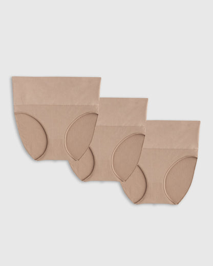 Shaping High-Waisted Brief (3-Pack) - XS / Cocoa