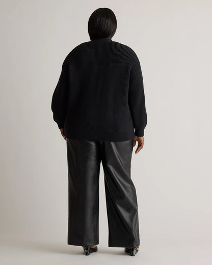 100% Organic Cotton Oversized Boyfriend Cardigan - 1X / Camel