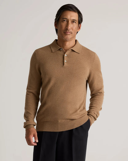 Mongolian Cashmere Polo Sweater - S / True Navy
