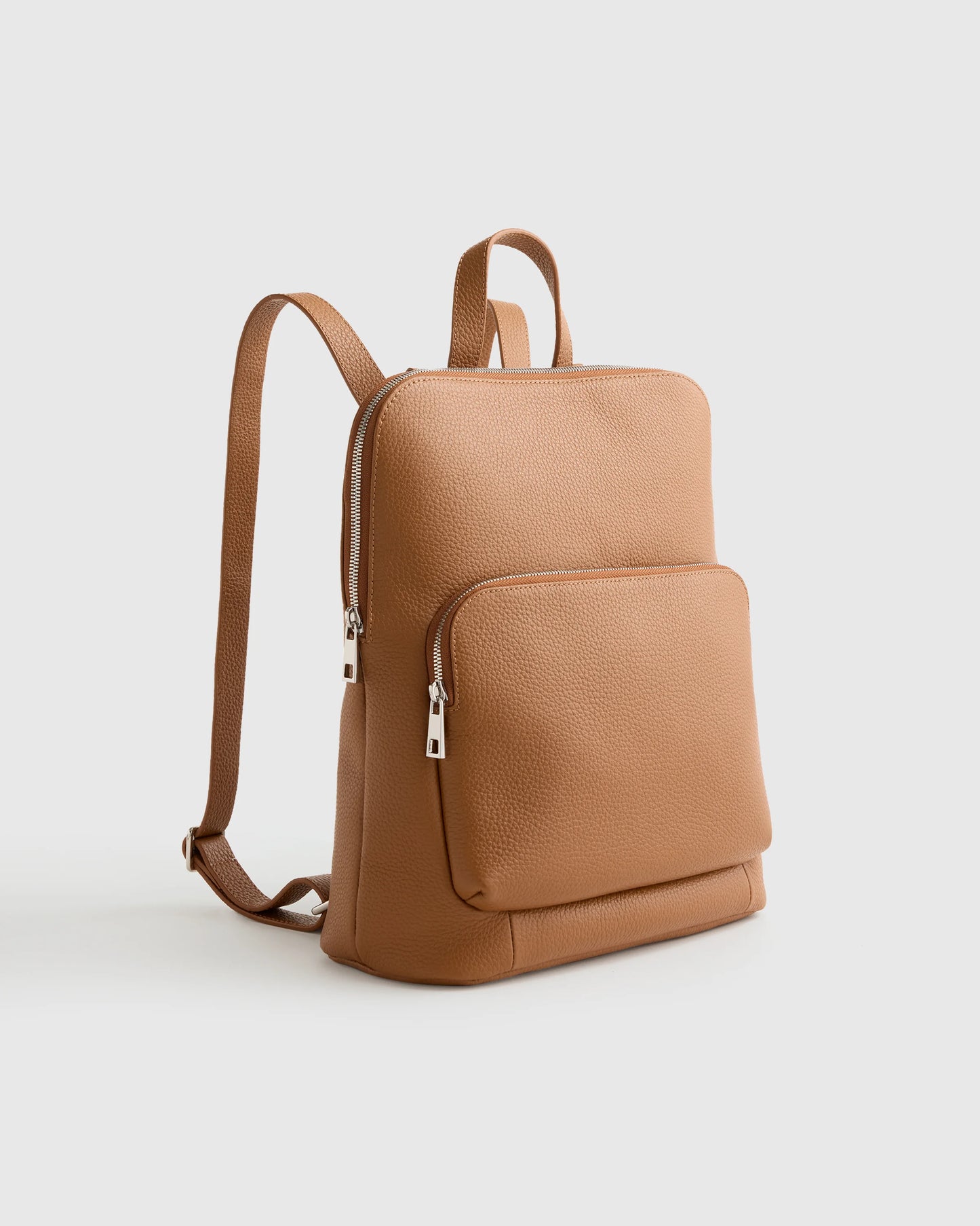 Italian Leather Convertible Backpack - One Size / Black