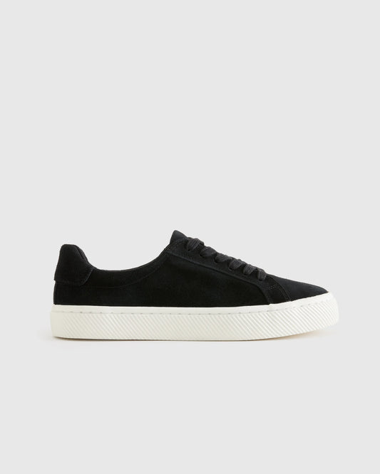 Italian Suede Everyday Sneaker - 5 / Black