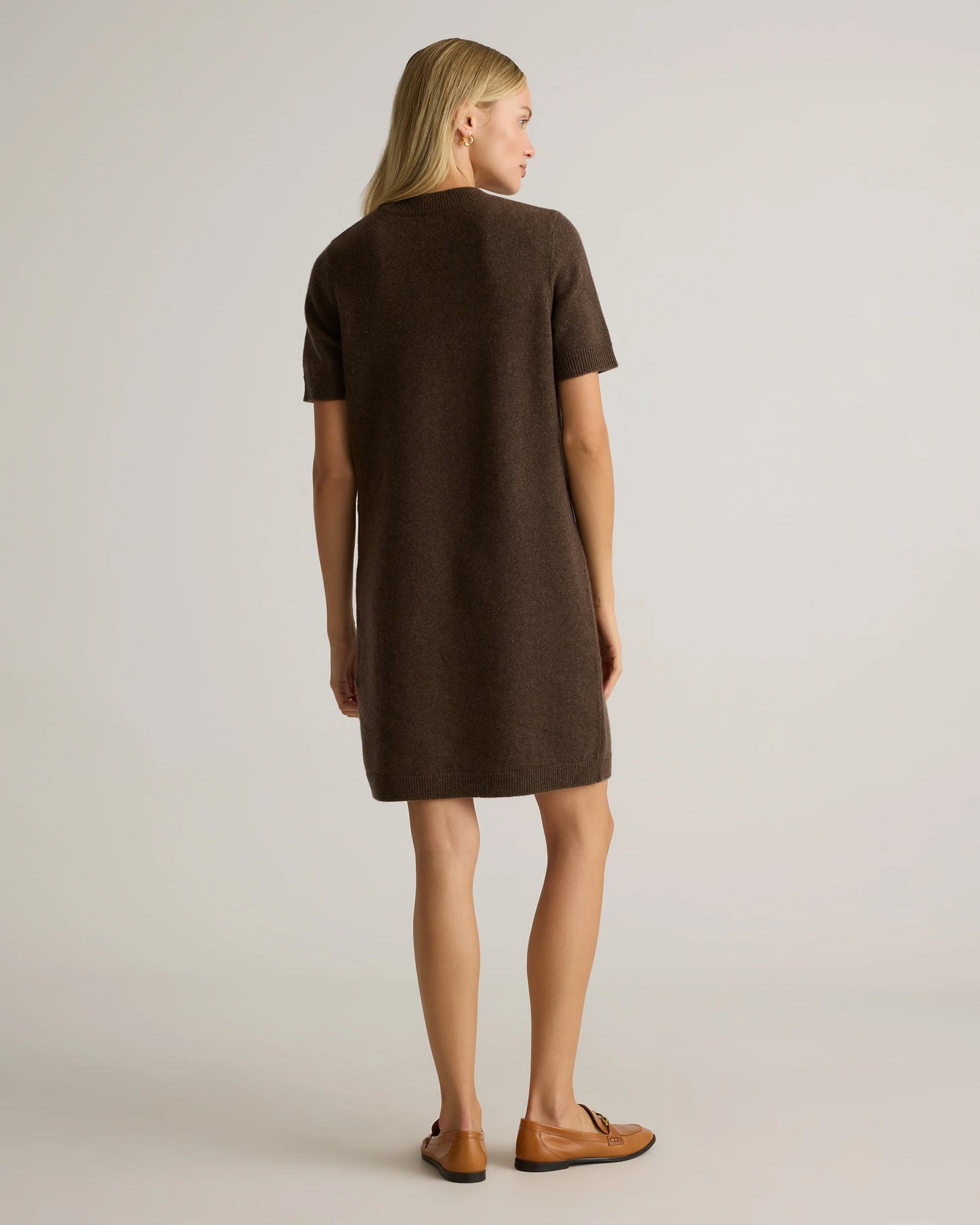 Mongolian Cashmere Short Sleeve Mini Dress - XS / Faded Denim