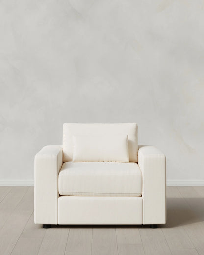 Ashford Deep Seat Chair and a Half in Performance Chenille Linen Blend - 46" / Snow