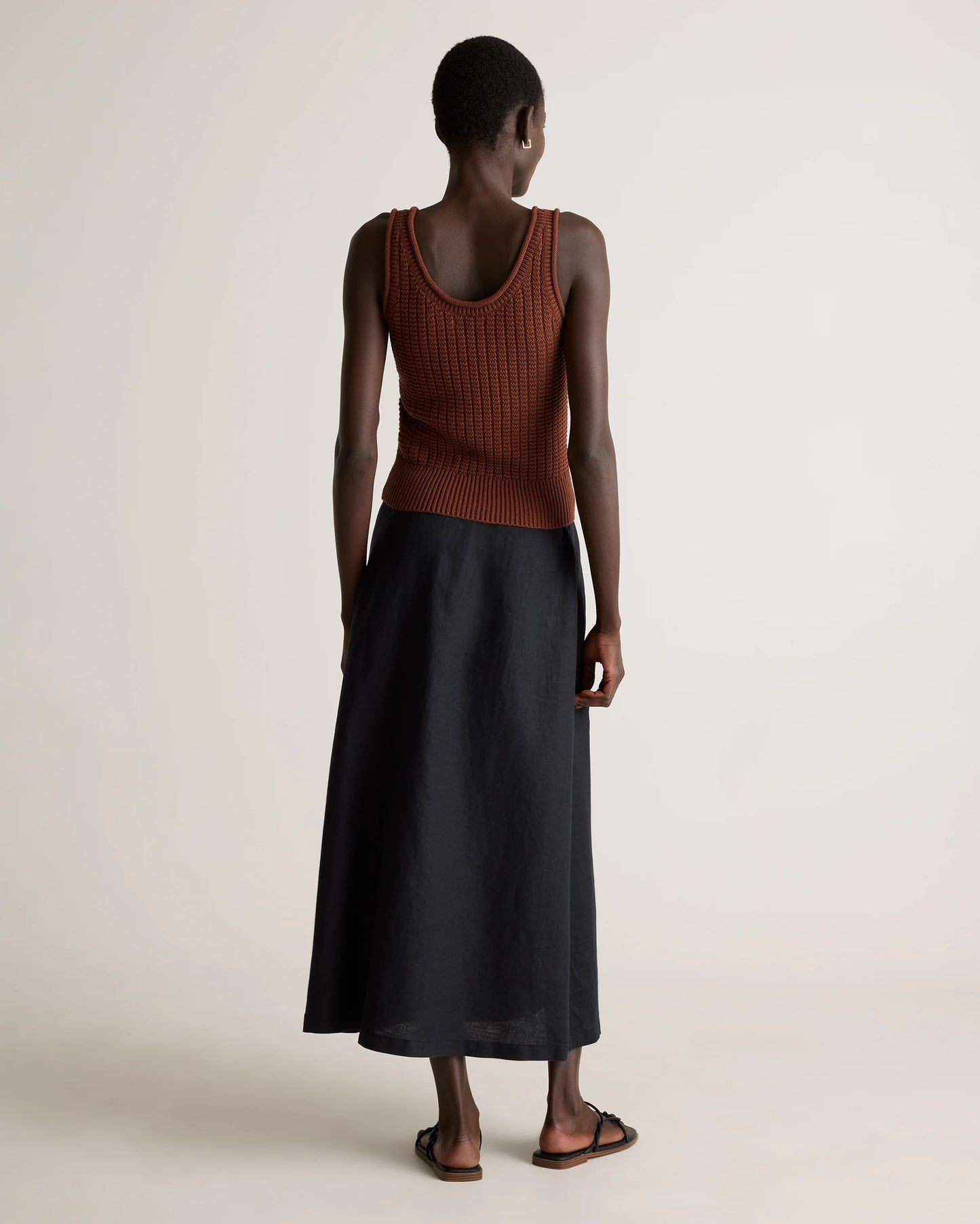 100% Organic Cotton Waffle Cropped Sweater Tank - XS / Heather Dove Grey