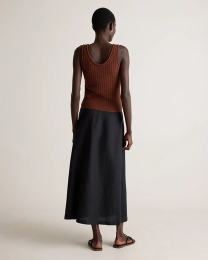 100% Organic Cotton Waffle Cropped Sweater Tank - XS / Heather Dove Grey