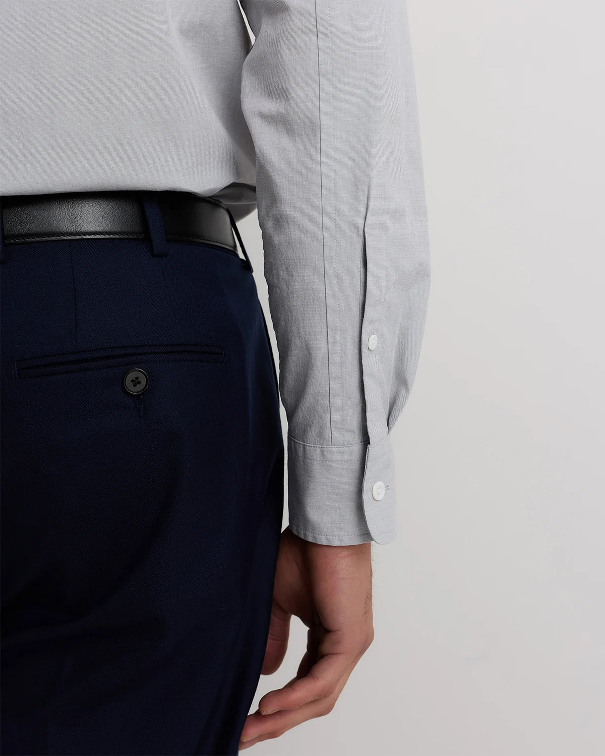 Organic Cotton Stretch Poplin Shirt - S / Grey Gingham