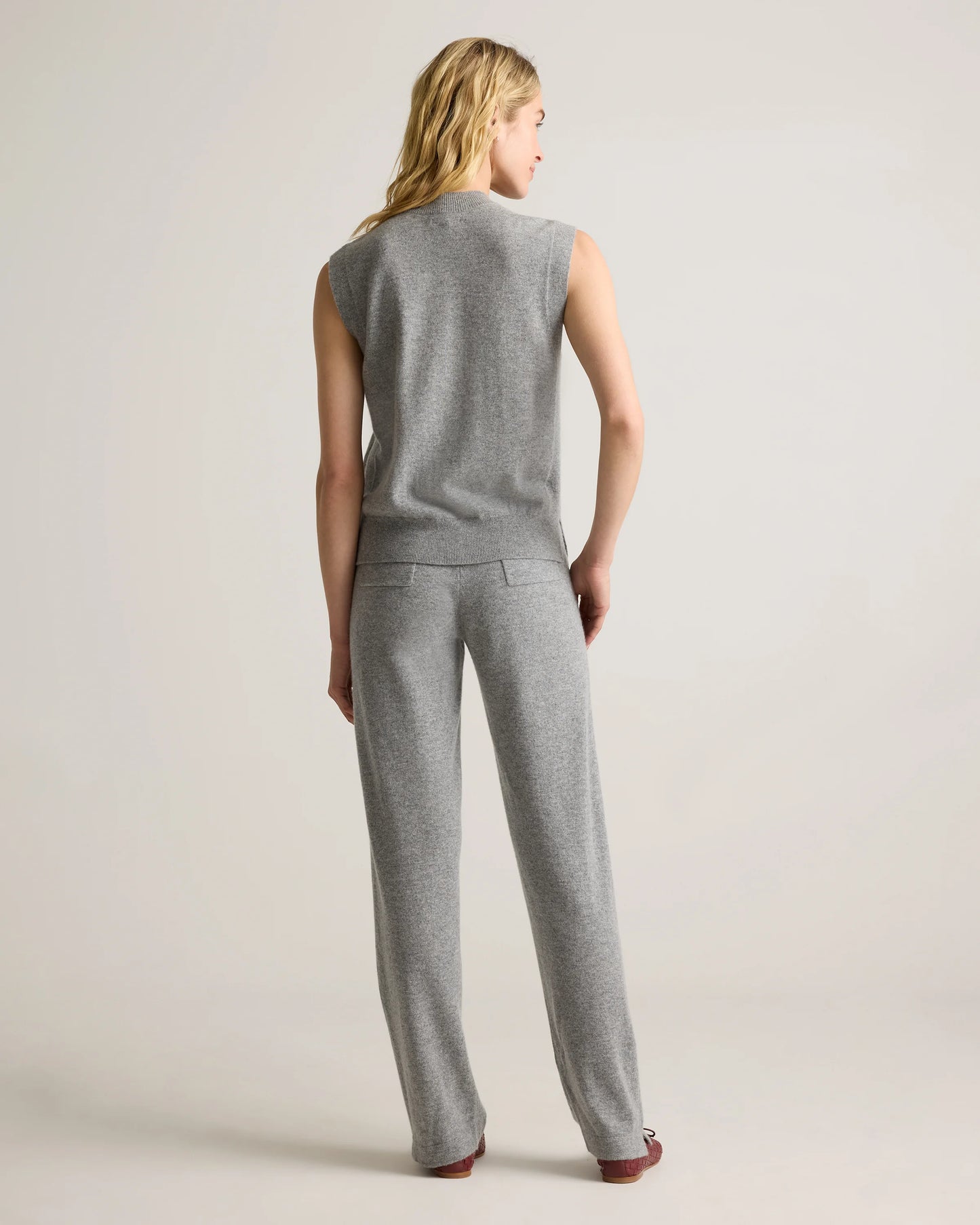 Mongolian Cashmere Mock Neck Sweater Vest - XS / Oatmeal