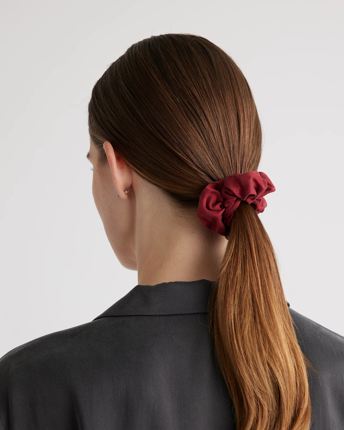 100% Washable Silk Scrunchies - One Size / Black