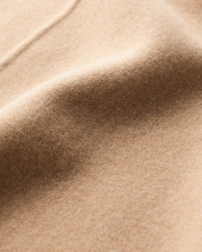 Double-Faced Merino Wool Draped Collar Wrap Coat - XS / Oat