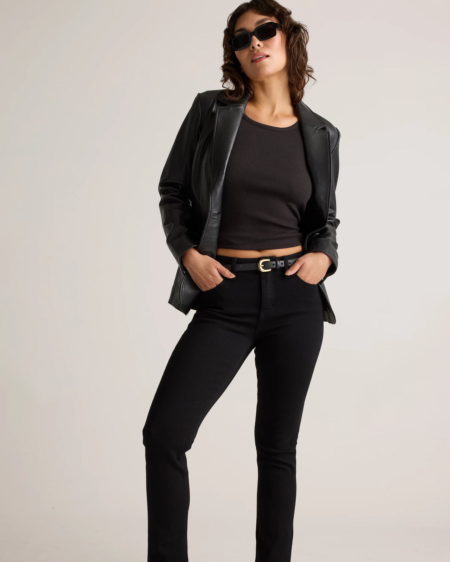 Luna Stretch Slim Straight Jeans - 24 / Black
