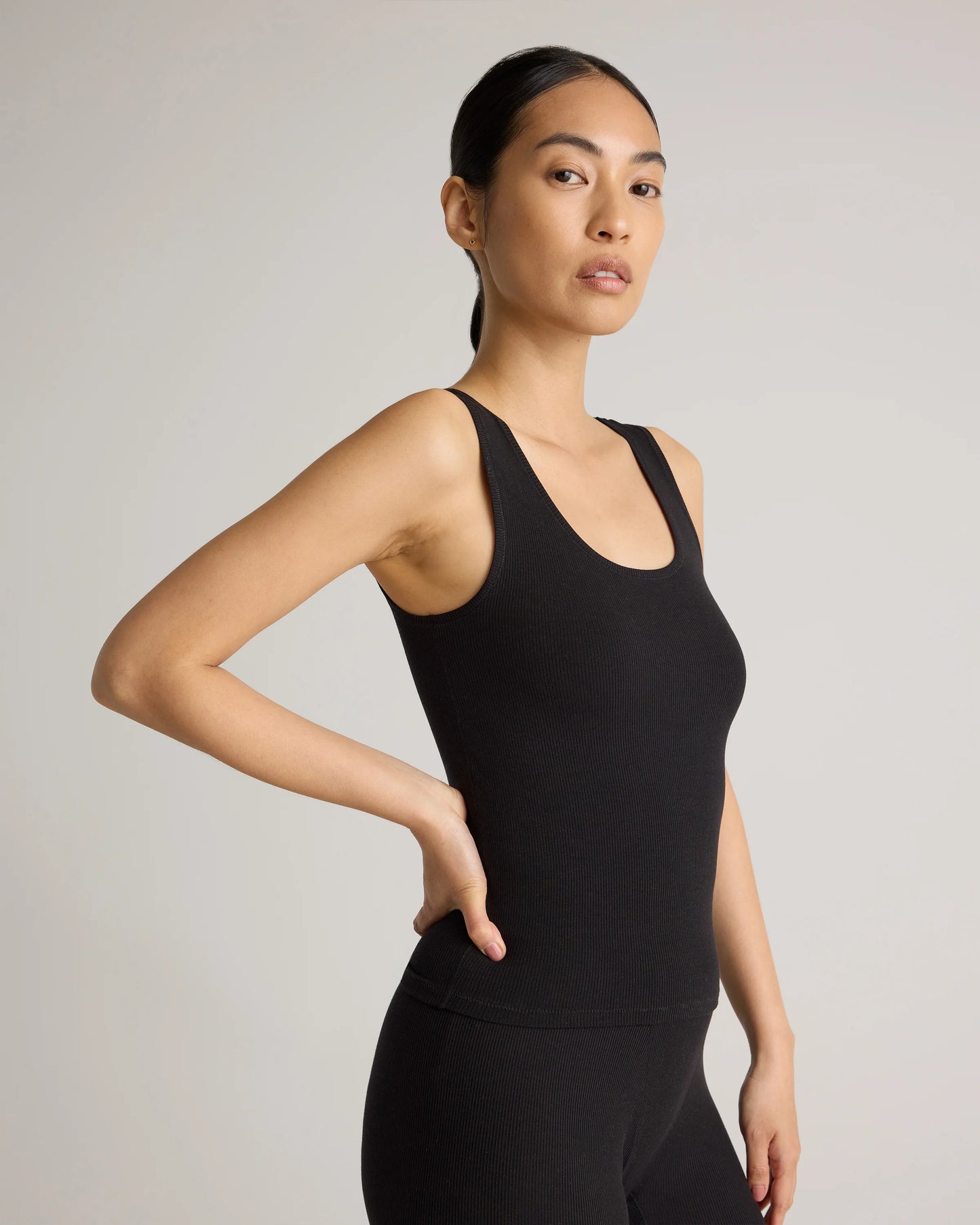 Tencel Rib Cropped Knit Lounge Tank (3-pack) - XS / Black