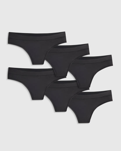 Second Skin Maternity Thong (6-pack) - XS / Black