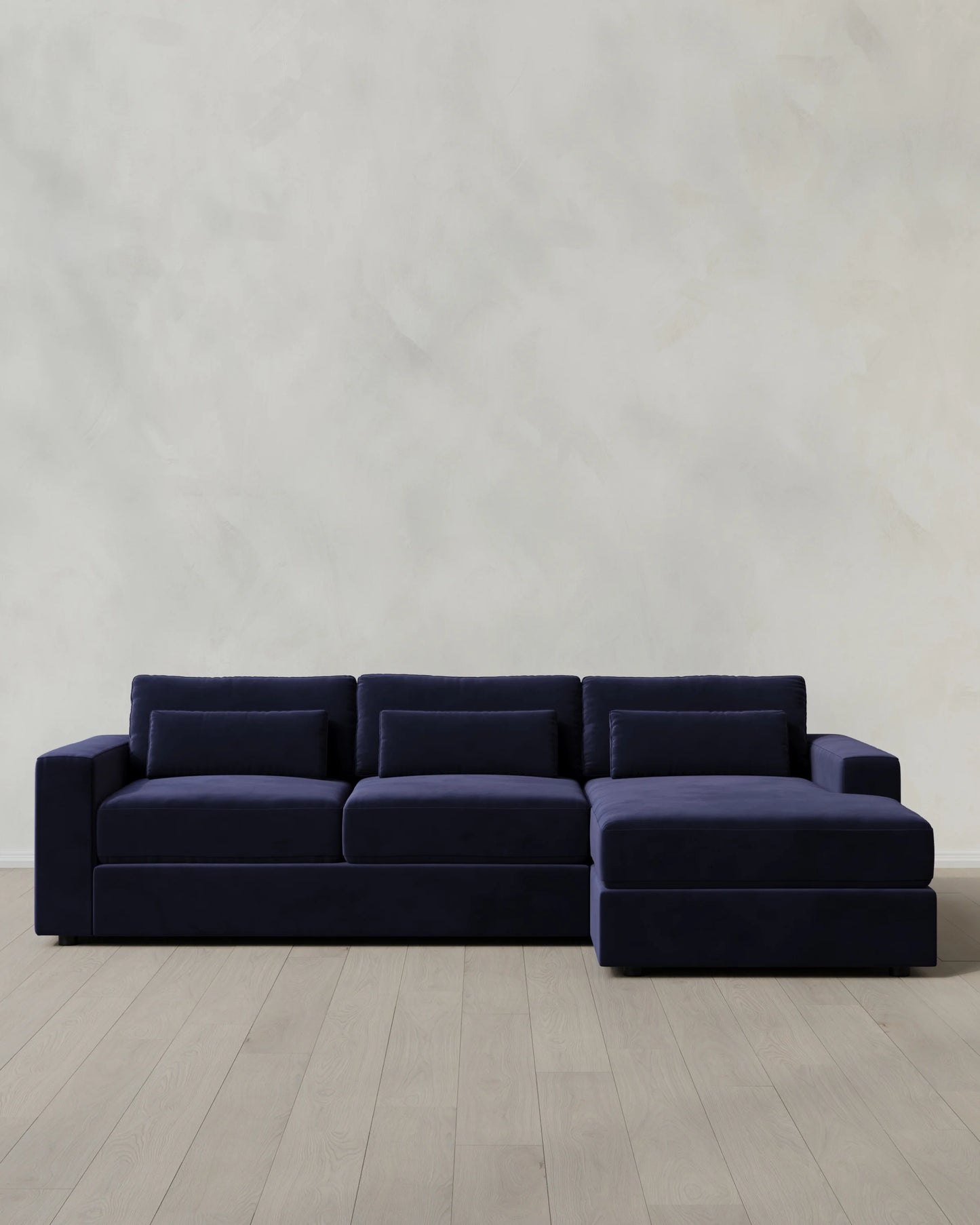 Ashford Deep Seat Chaise Sectional in Performance Velvet - 119" Right Arm / Rust