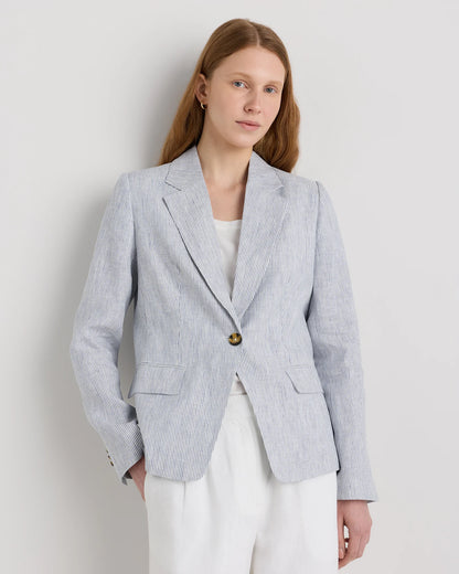 100% European Linen Structured Blazer - XS / French Blue