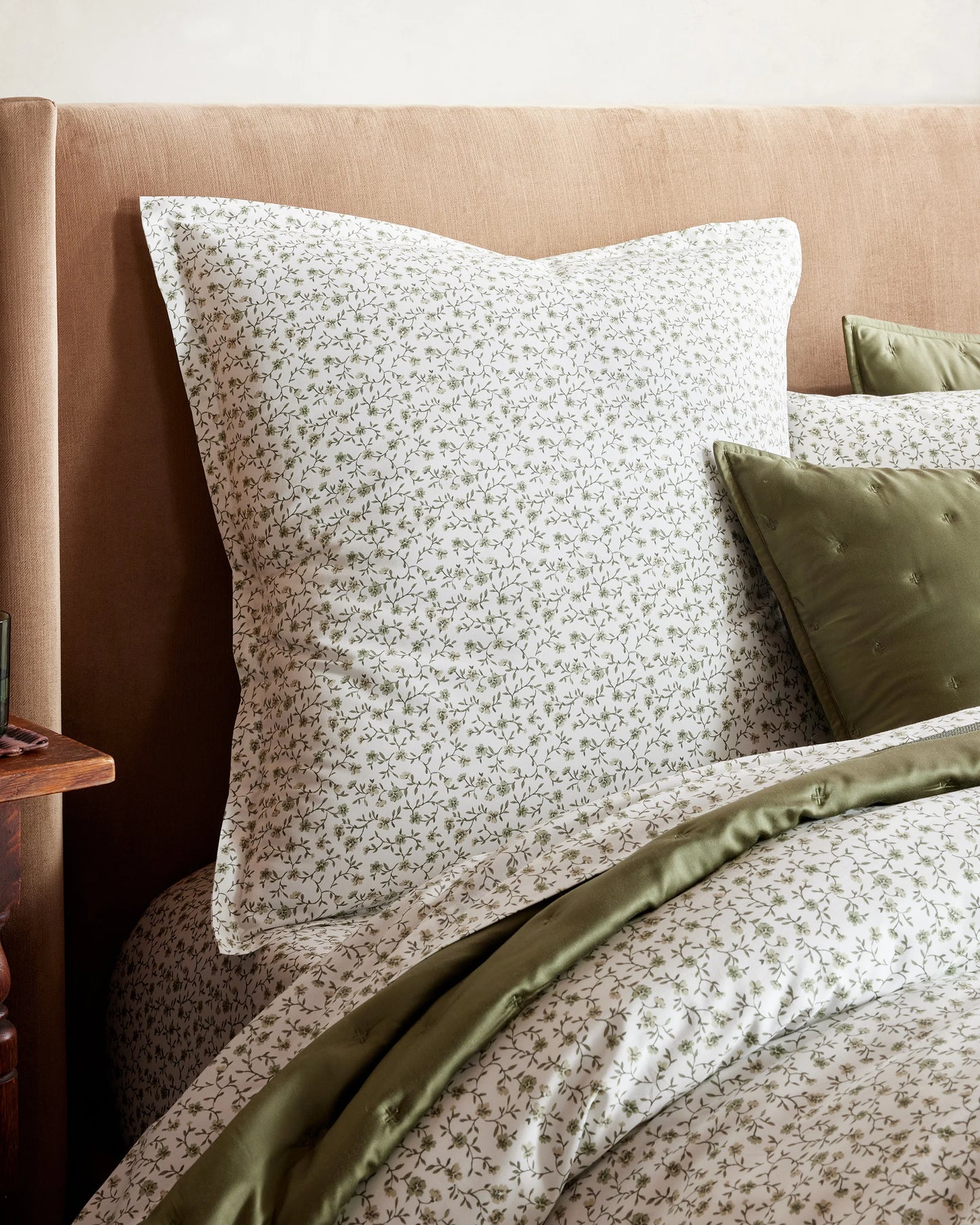 Organic Crisp Percale Floral Euro Sham - Euro / Toffee Florette