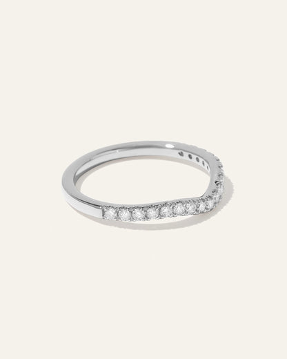 14K Gold Lab Grown Diamond Contoured Band - 4 / Yellow Gold