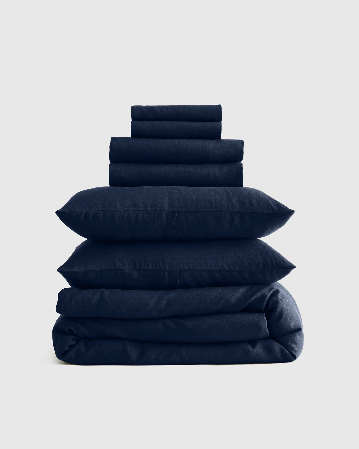 European Linen Deluxe Bedding Bundle - Twin / Willowleaf/White Stripe