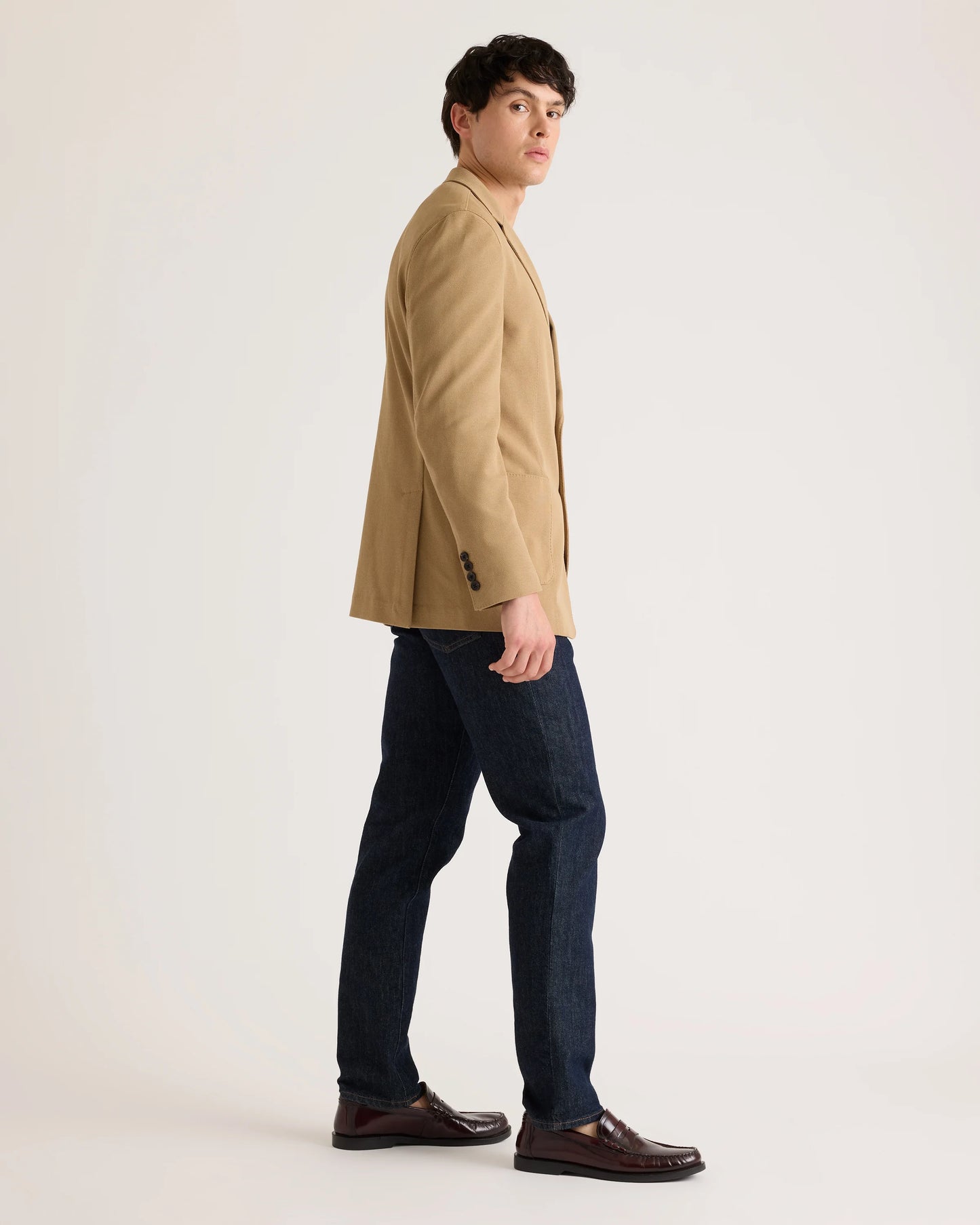 Cotton Pique Knit Blazer - XS / Heather Charcoal