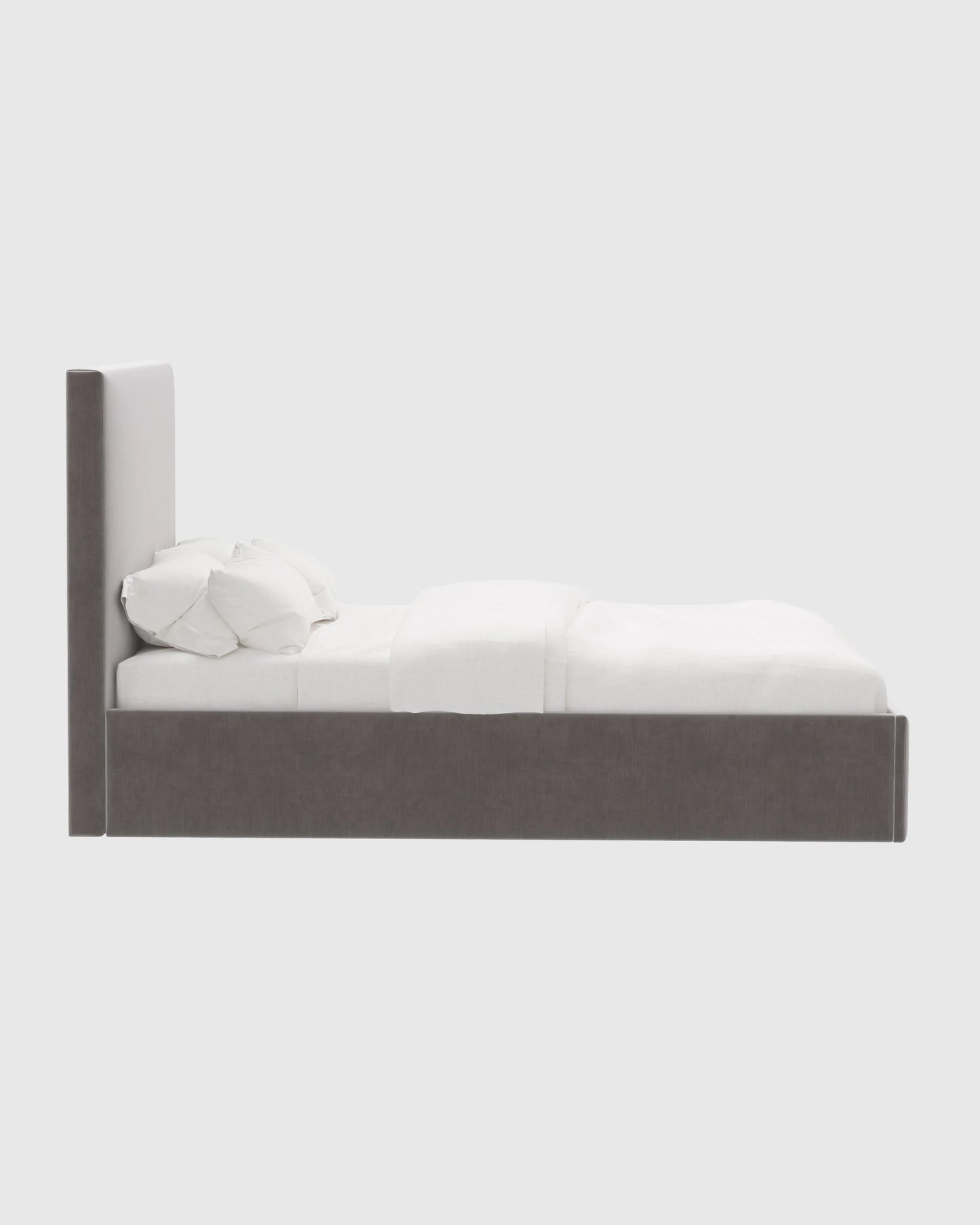 Square Bed in Performance Velvet - Full / Butterscotch