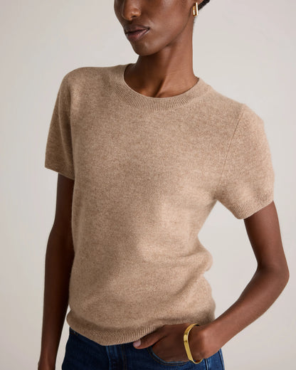 Mongolian Cashmere Tee - XS / Pale Custard Yellow