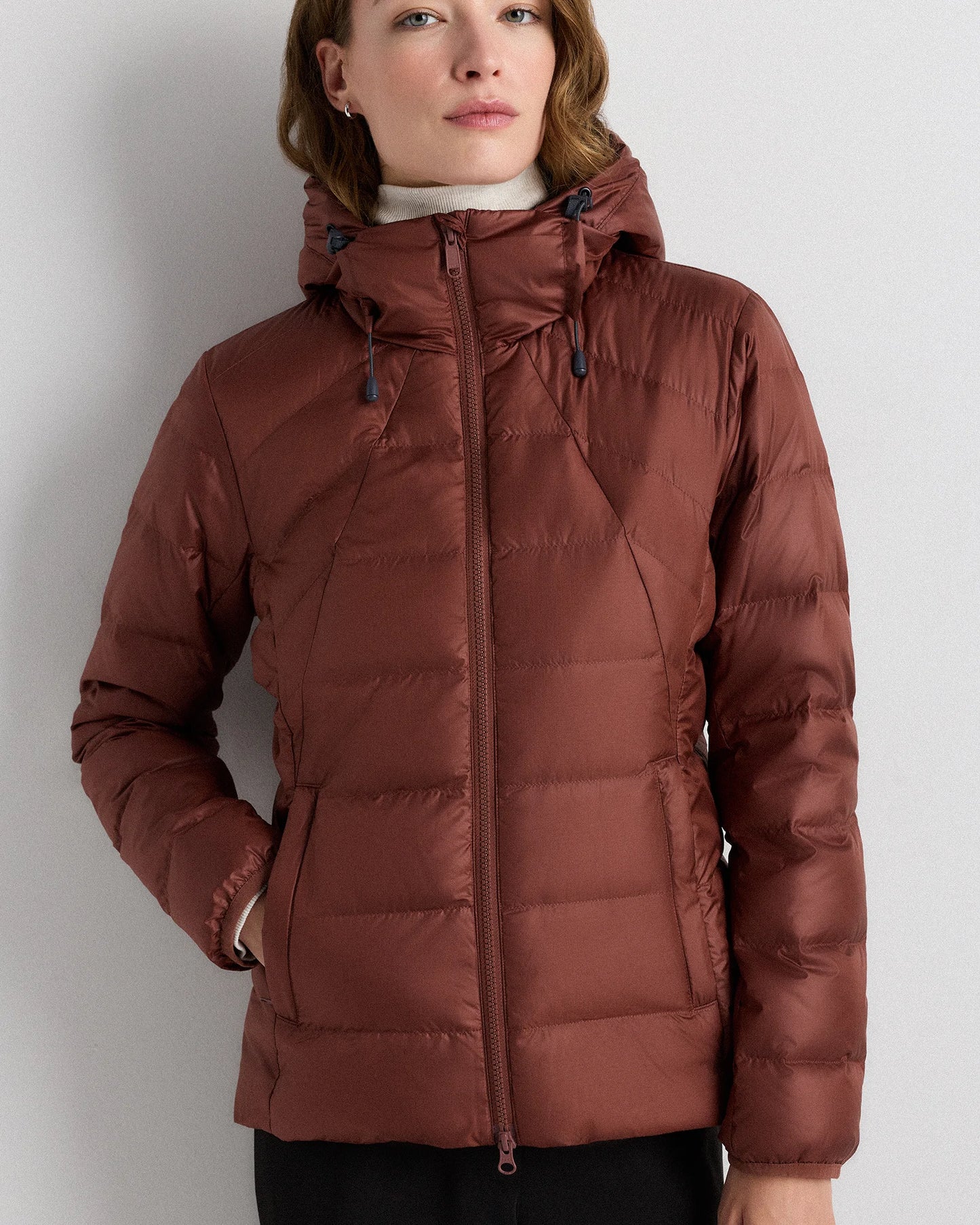 Lightweight Down Packable Puffer Hooded Jacket - XS / Navy