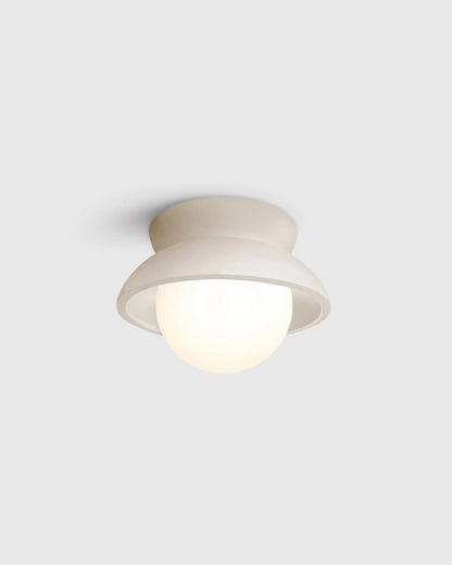 Classic Ceramic and Glass Globe Sconce - 6.25" / Natural